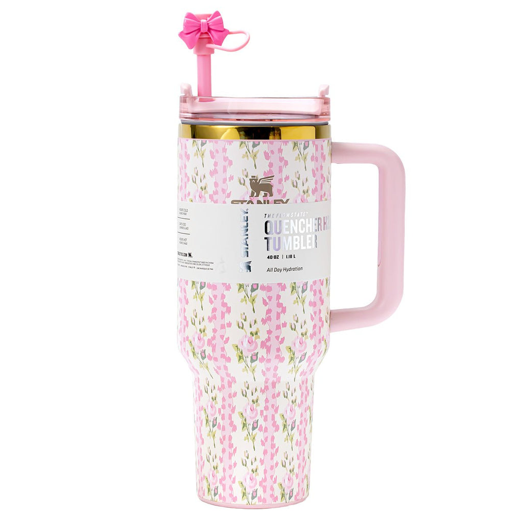 Stanley x LoveShackFancy Large Capacity Insulated Tumbler with Straw - front view