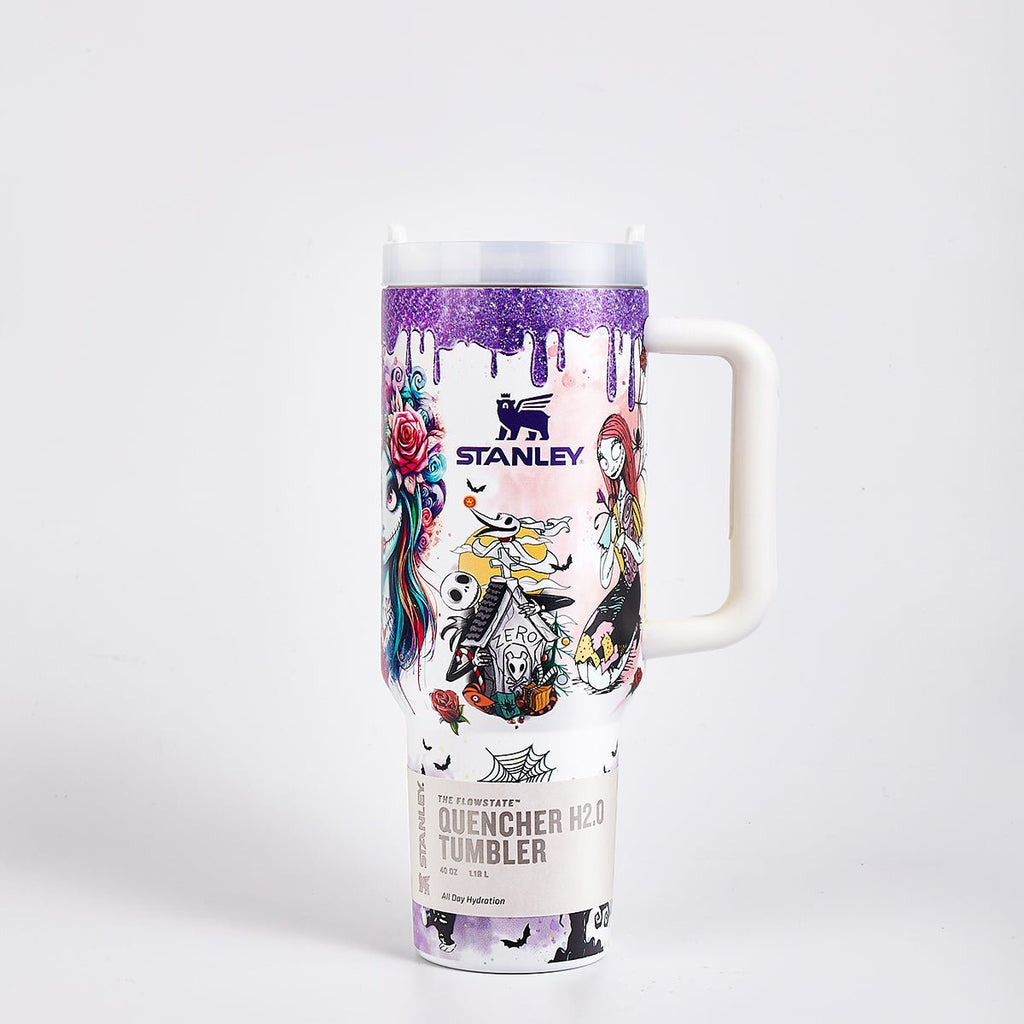 Stanley Halloween Luminous Glow Tumbler with Stitch Art - front view